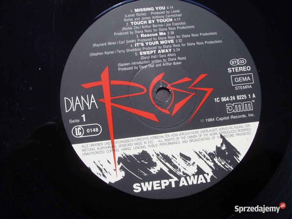POP LP DIANA ROSSSWEPT AWAY 1984 R dolnośląskie Wołów