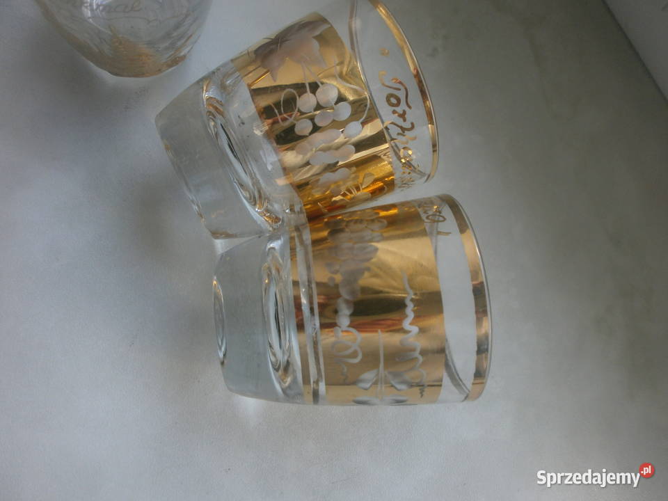 piękne zdobione pozłacane kieliszki Zielona Góra