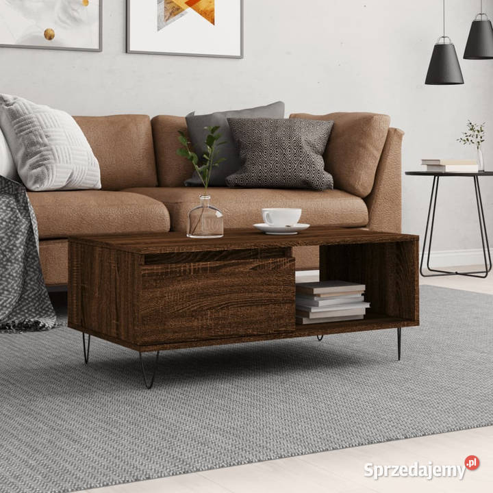 Stolik kawowy brązowy dąb 90x50x365 WM830571