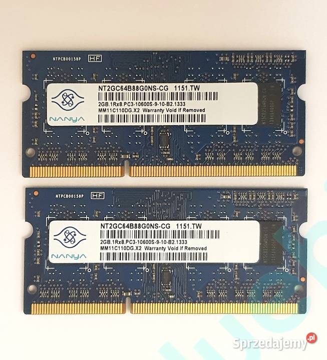 Zestaw 2x2GB RAM SODIMM Nanya DDR3 1333 MHz Kraków