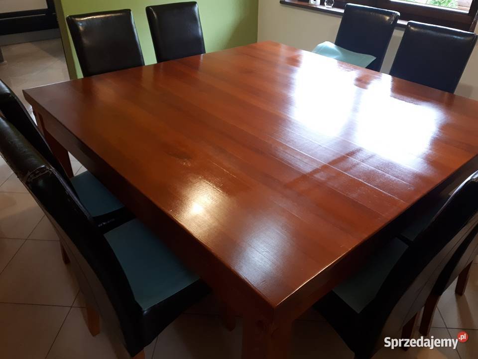 Duży drewniany stół do jadalni 180 x 180 Warszawa