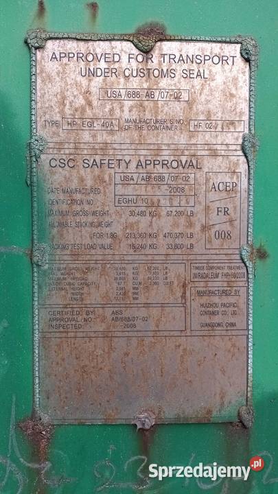 Kontener morski magazynowy 12m 40DC Warszawa