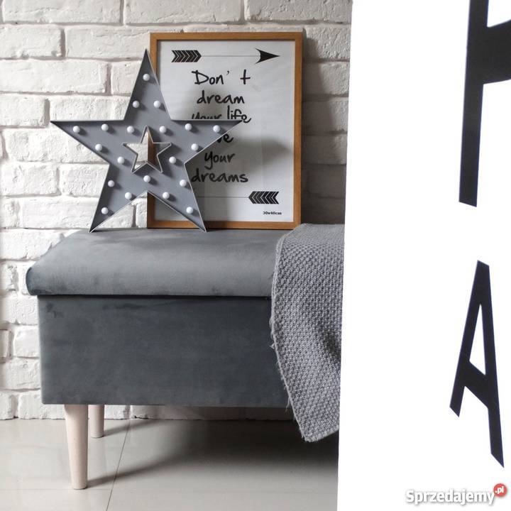 Skrzynia siedzisko do przedpokoju przed łóżko na odcienie szarości Warszawa sprzedam