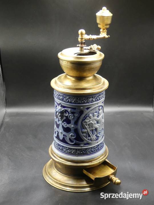 okazały kamionkowy młynek do kawy sygnowany Poznań