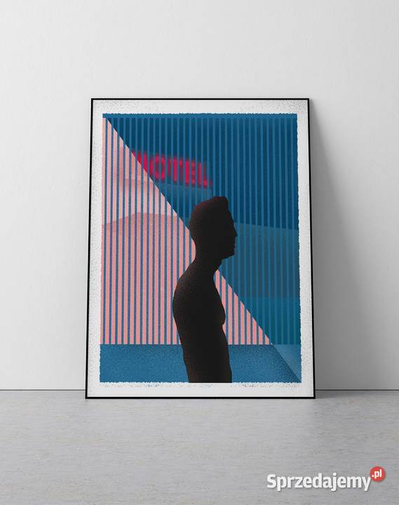 Plakat mężczyzna sylwetka geometryczny 50x70