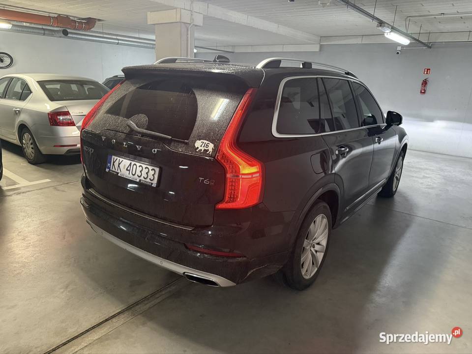 Volvo XC90 T6 4x4 piękne czarne z miodową skórą XC 90 Kraków