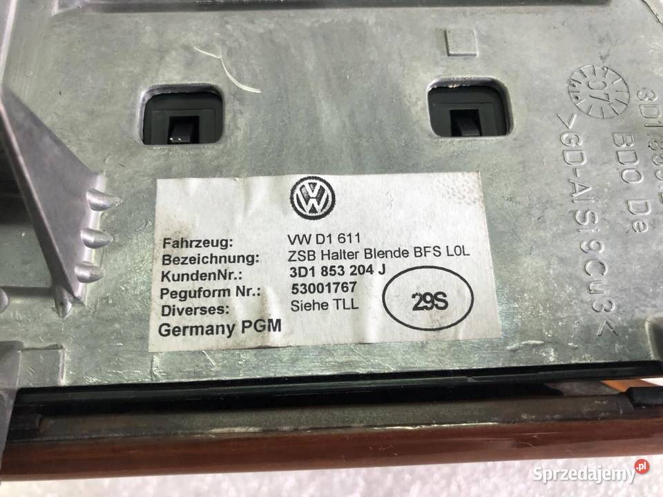 POPIELNICZKA SCHOWEK 3D1853204J VW PHAETON