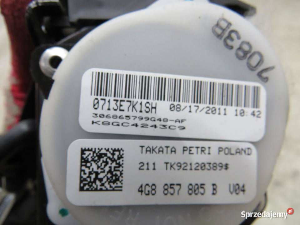 PAS BEZPIECZEŃSTWA LEWY TYŁ AUDI A7 4G