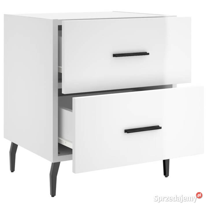 Szafki nocne 2 białe wysoki połysk 40x35x475 Warszawa