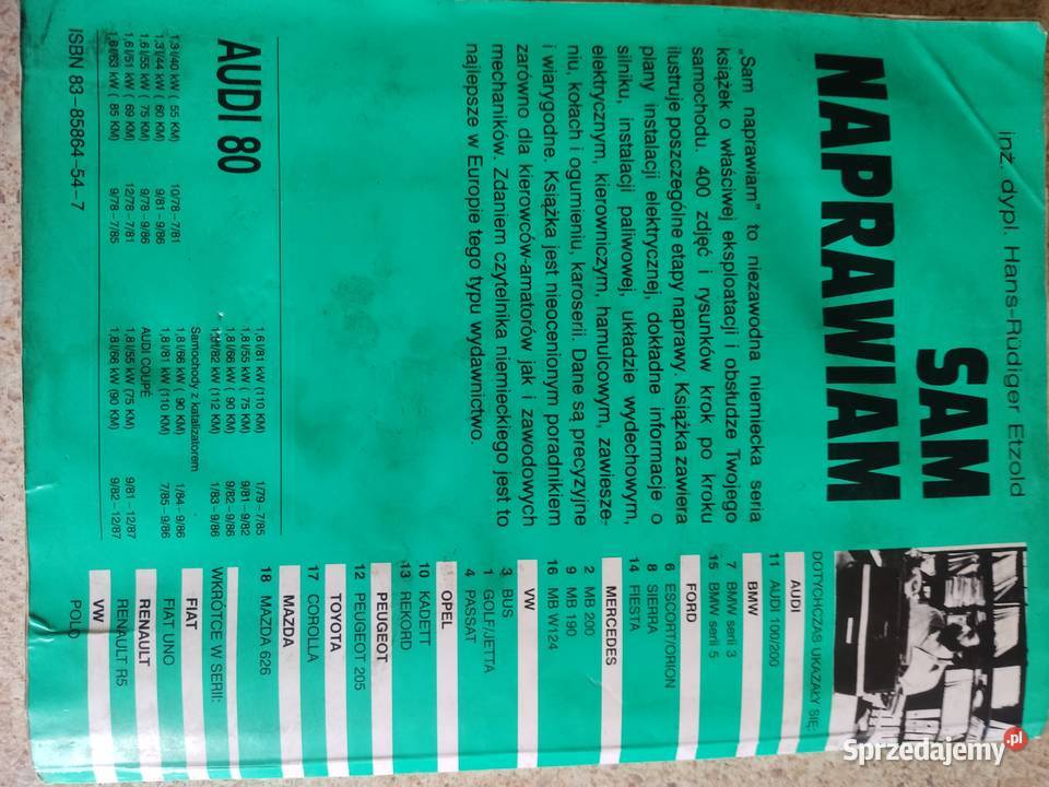 Książka Sam naprawiam Audi 80 Tczew