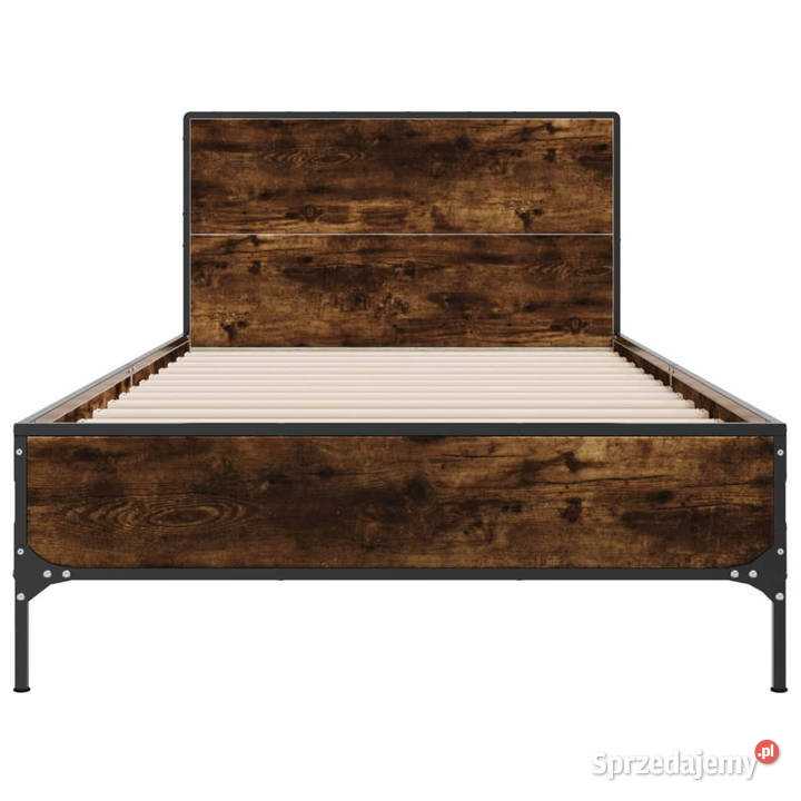 Rama łóżka przydymiony dąb materiał 80cm