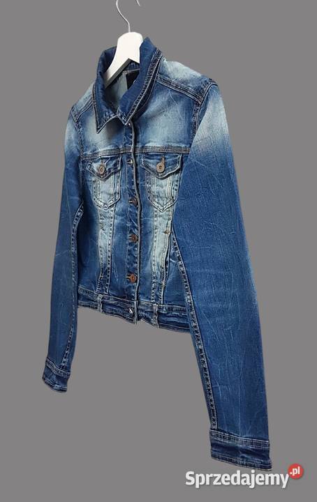 Damska kurtka jeansowa katana ciemno granatowa Wiosenna/Jesienna  Moda i Styl Chrzanów