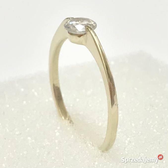 Złoty PIERŚCIONEK 585 14K cudowny KAMIEŃ r15 mazowieckie Warszawa