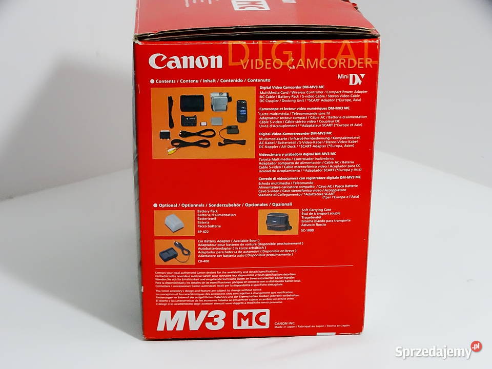 Canon MV3 MC kamera cyfrowa MiniDV akcesoria Biłgoraj