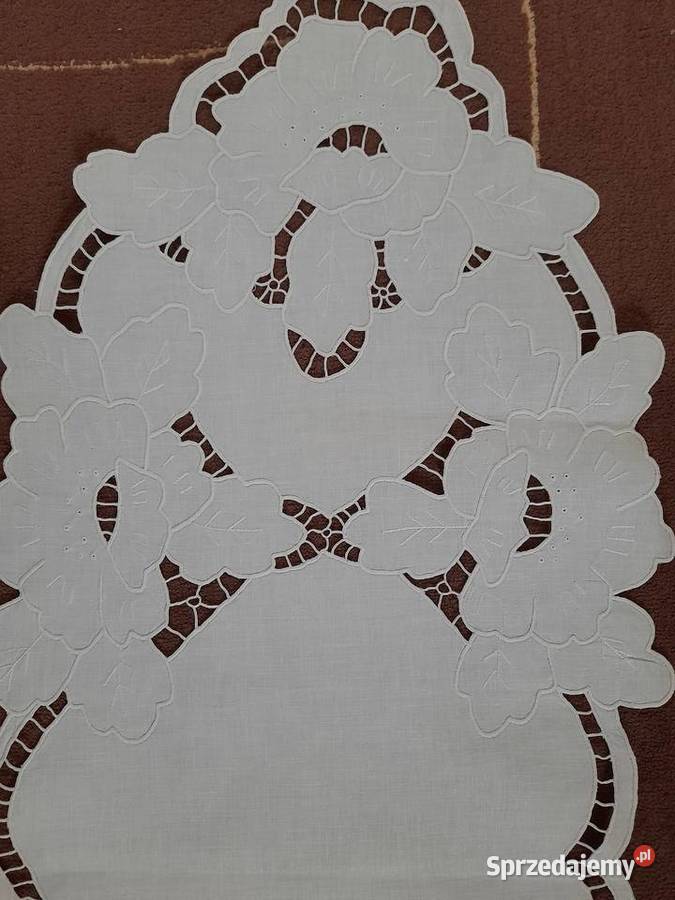 Bieżniki ręcznie wykonany haftem richelieu Lublin sprzedam