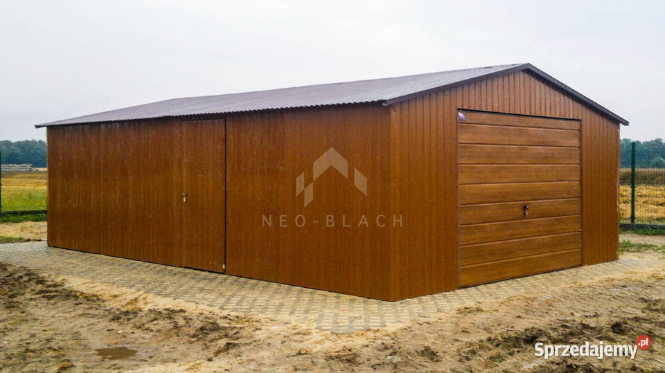 Garaż Blaszany 6x8m Brama Uchylna drzwi Złoty Dąbrowa Górnicza