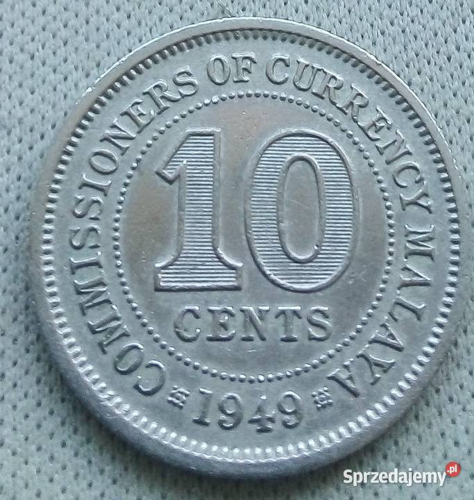 MALAJE BRYTYJSKIE10 CENTS 1949 r RZADKA Numizmatyka Legionowo