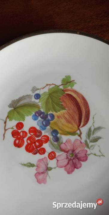 3 Talerze Bareuther Bavaria Owoce z kwiatami Gdańsk