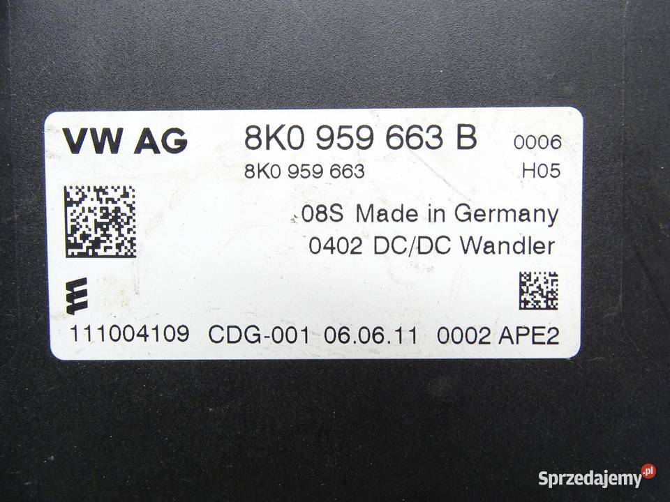 MODUŁ STEROWNIK STABILIZATOR NAPIĘCIA 8K0959663B Motoryzacja