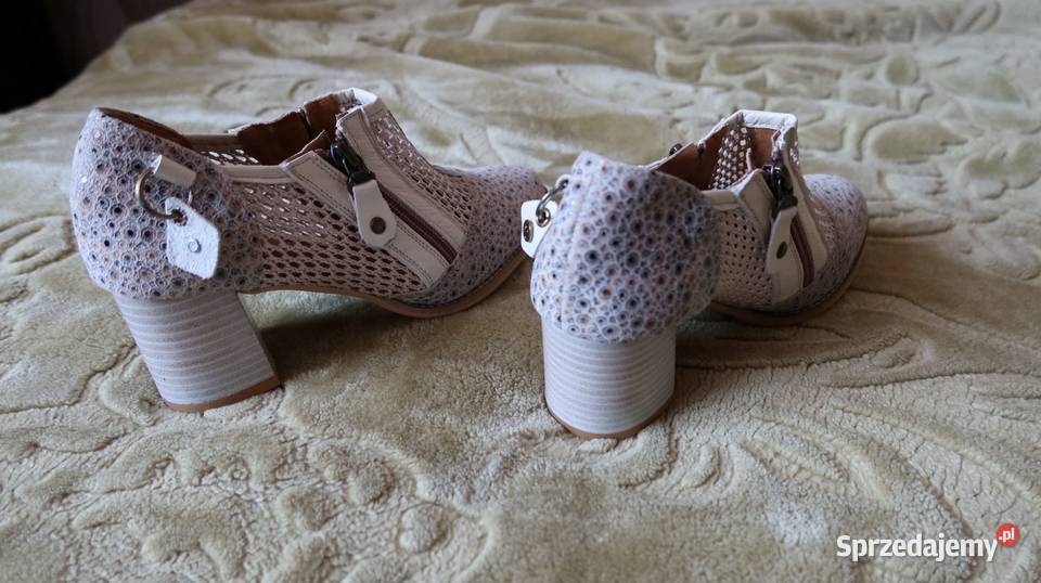 Botki Ażurowe Damskie Skórzane Maciejka 37 Nowe Półbuty Moda i Styl Ziębice