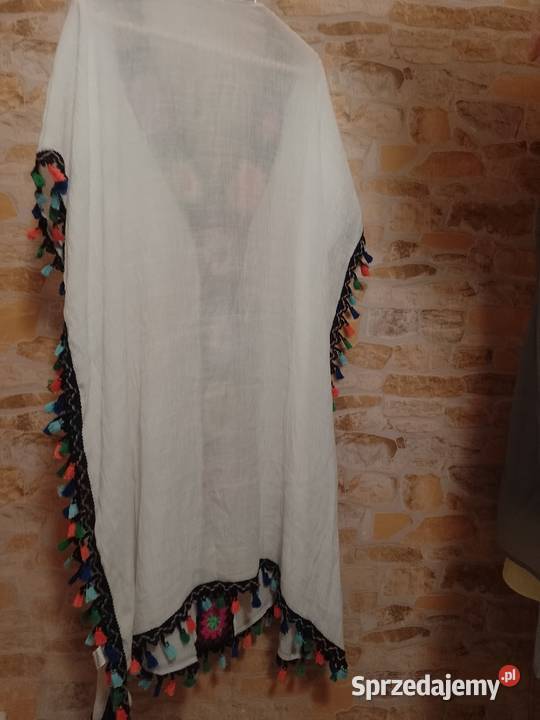 42XL Bogato zdobiona narzutka plażowa z kolorowy Kraków