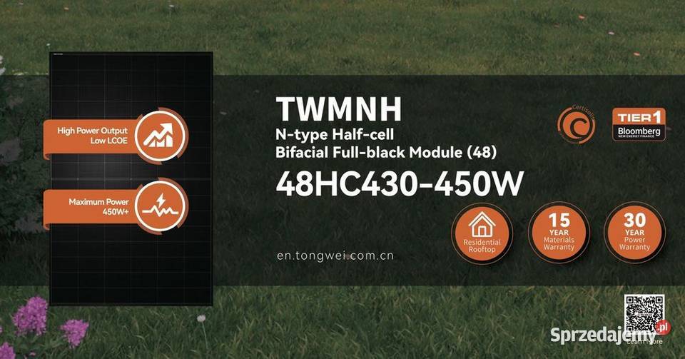 HIT Panel PV TW Solar TWMNH 440W bifacial