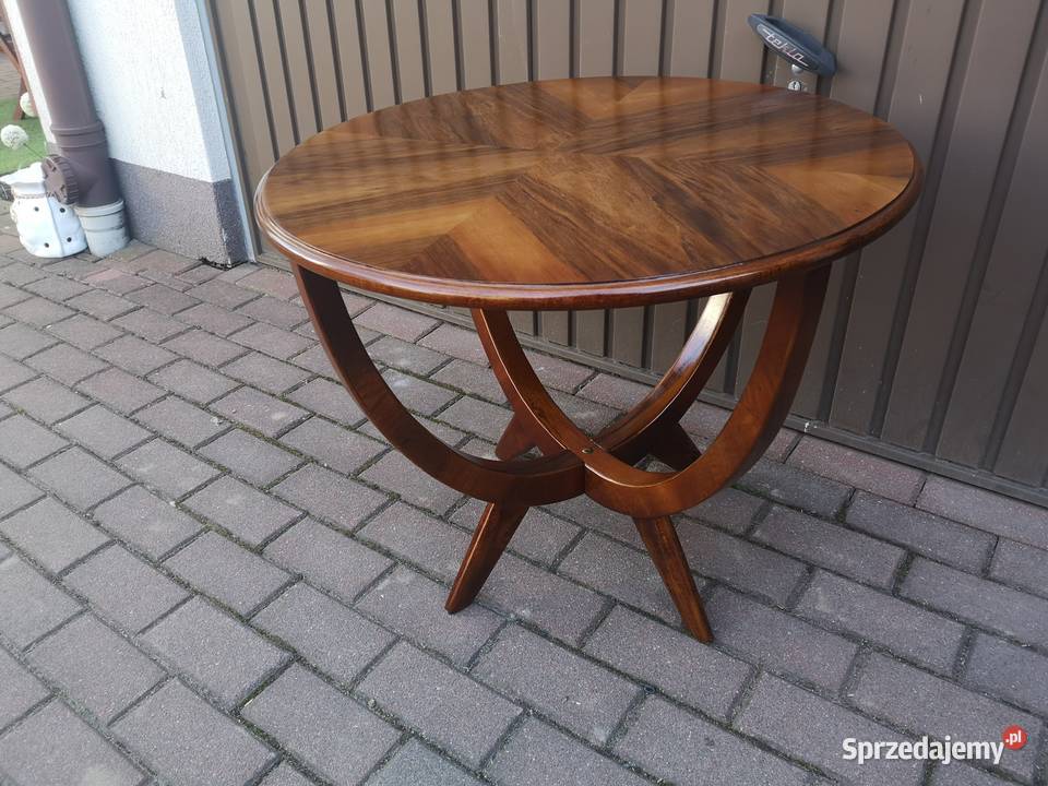 Stolik Typ 682 A ARTDECO PRL Unikat Orzech Antyk wielkopolskie Swarzędz