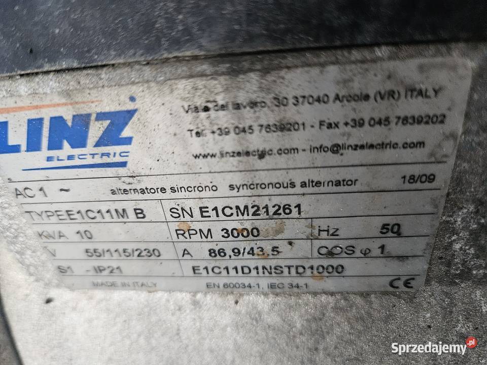 Generator pradu 10kwa kubota 722 silnik 3 Nakło nad Notecią sprzedam