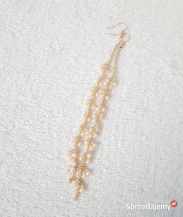 Długie kolczyki różowy złoty kolor indyjskie Szczecin