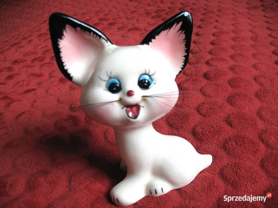 Kot Japonia stara figurka ceramika 14 x 10 x 6 Siedlce