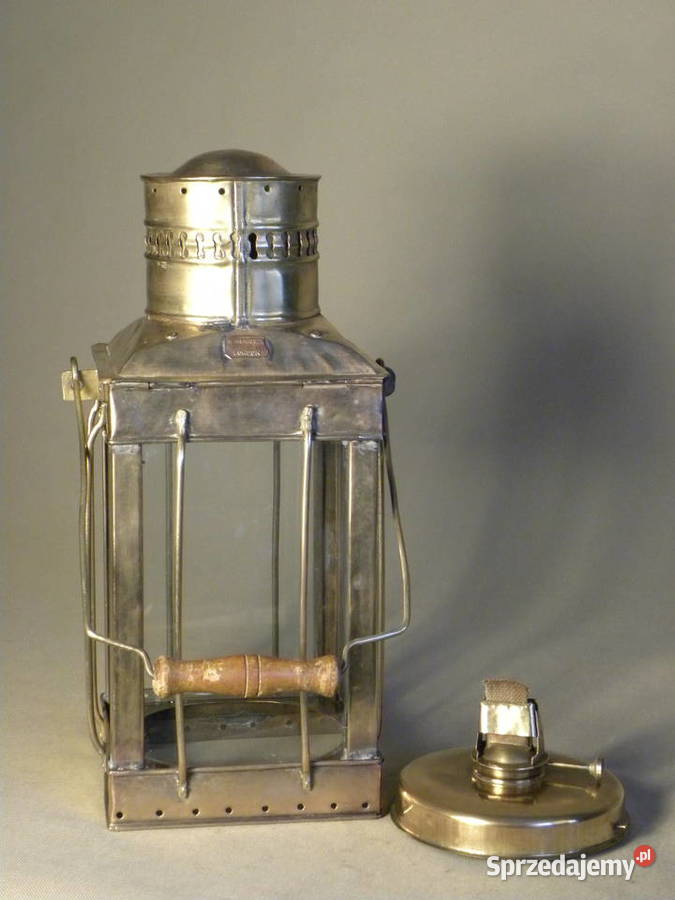 Duża mosiężna lampa latarnia naftowa Legnica