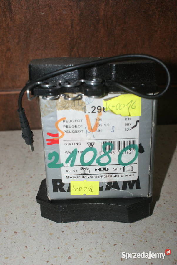KLOCKI HAMULC PEUGEOT 205309 8394 Z CZUJ Zestaw Białobrzegi sprzedam