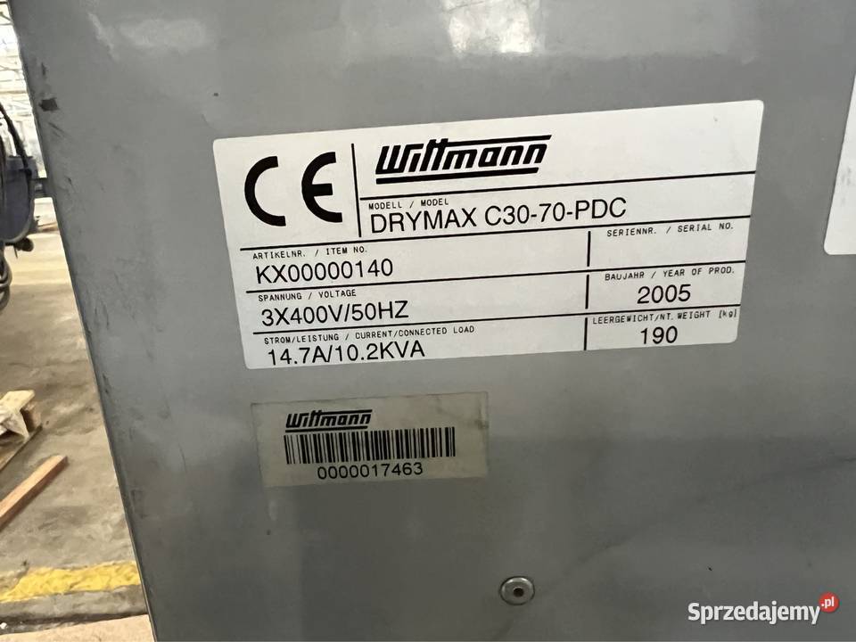 Suszarka do tworzyw Wittmann Drymax C3070