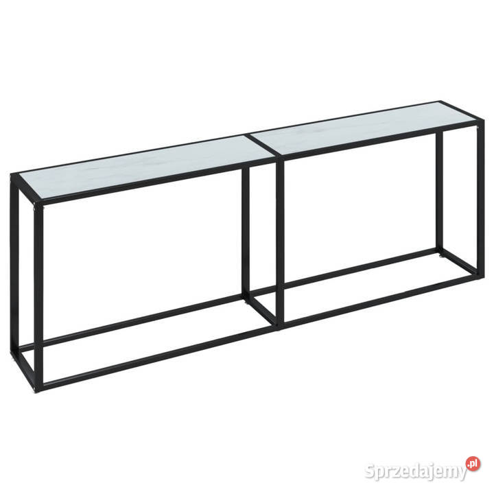 Konsola biały marmur 220x35x755 szkło hartowane Warszawa