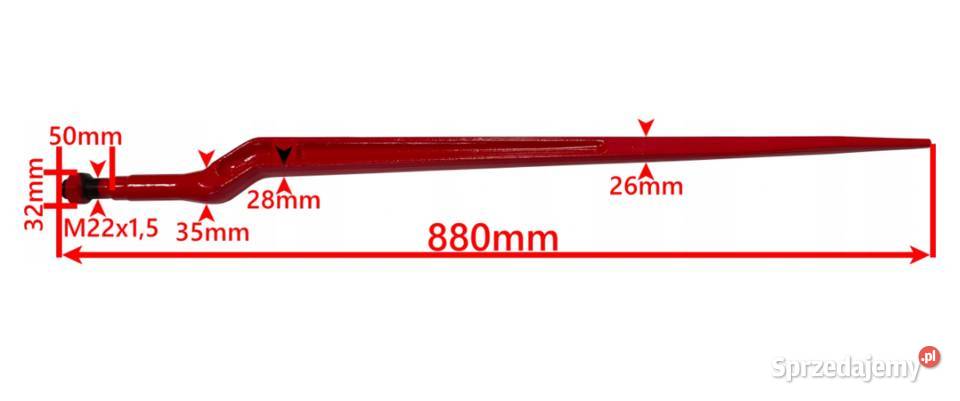 4x ZĄB ŁADOWACZA 880mm CHWYTAKA WIDŁY TUR Solec Kujawski