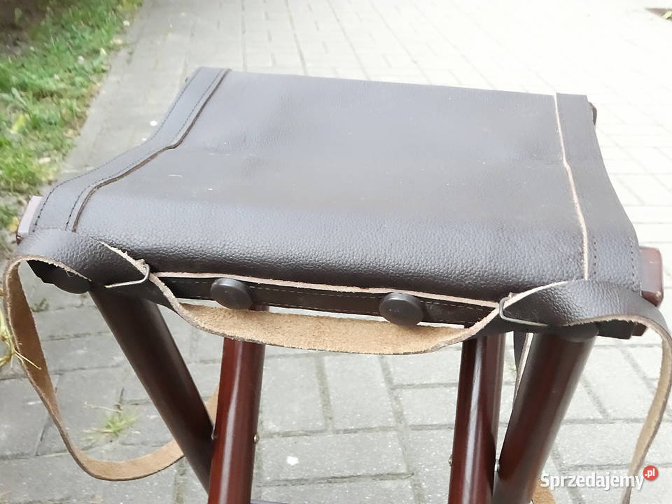 Klimatyczny Składany Stołek Myśliwski Wędkarski 55cm Biłgoraj
