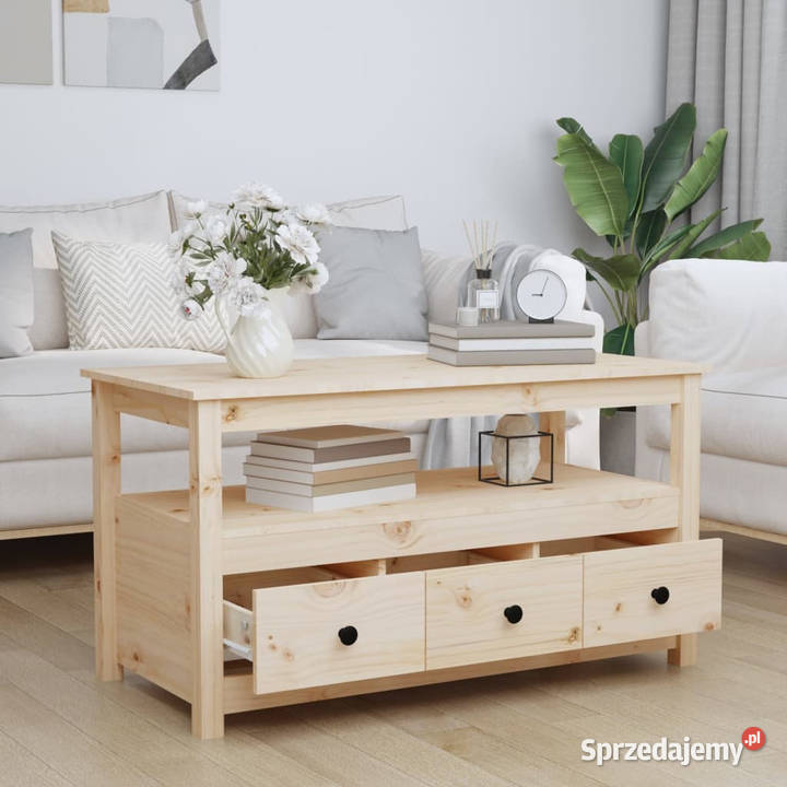 Stolik kawowy 102x49x55 lite drewno sosnowe