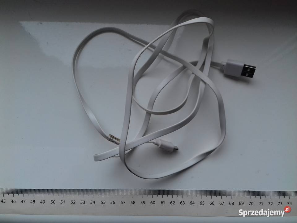Kabel USB microUSB 150 płaski biały używany kujawsko-pomorskie Bydgoszcz