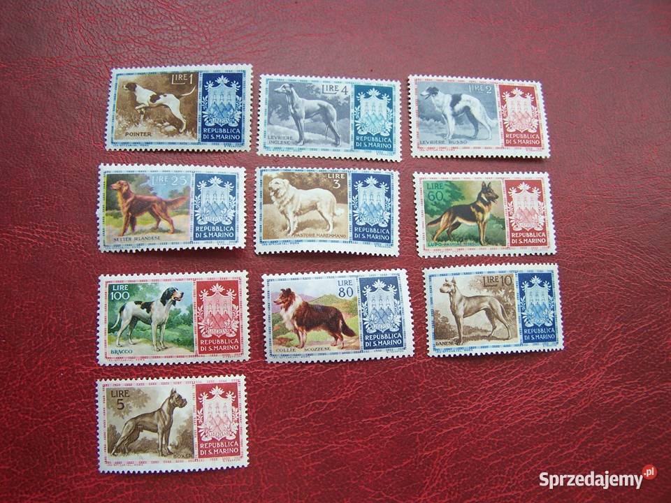 San Marino 1956 MNH Mi 54756 Fauna Psy Filatelistyka Tychy