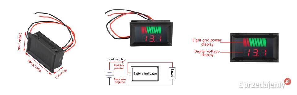 Wskaźnik poziomu naładowania akumulatora 24V Bydgoszcz