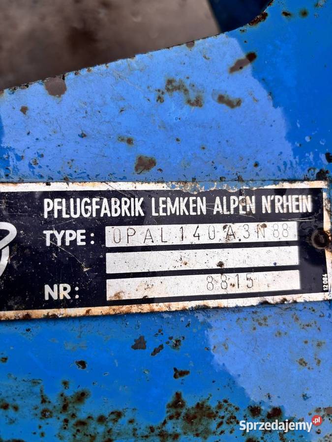Sprzedam pług obrotowy Lemken Opał 140 nieuszkodzony Olesno