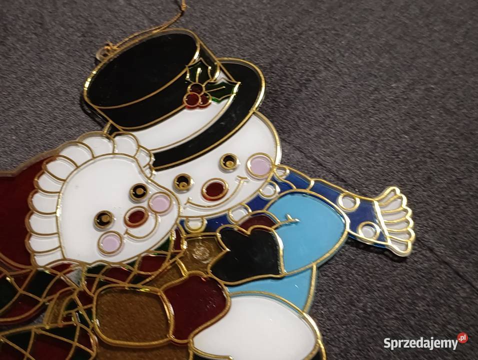 świąteczna ozdoba na okno dwa balwanki wielkopolskie Poznań