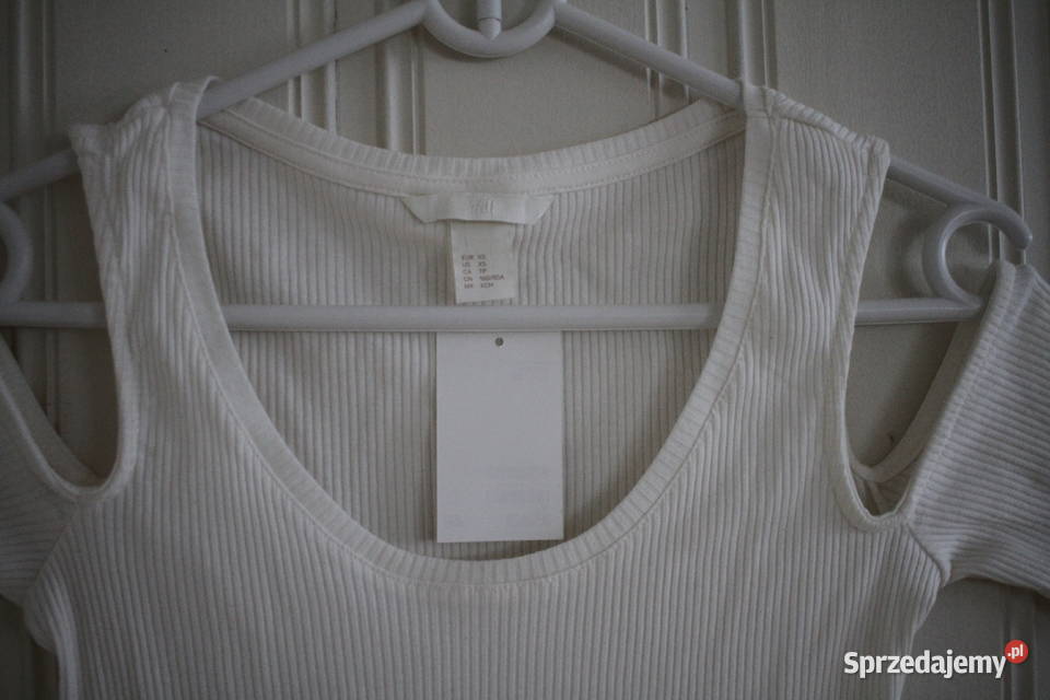 biały top HM xs 34 cold shoulder odkryte ramiona biały Toruń