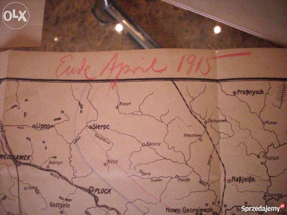 1915 Mapa Polski pod zaboramiOryginalna 2 Inne Barlinek