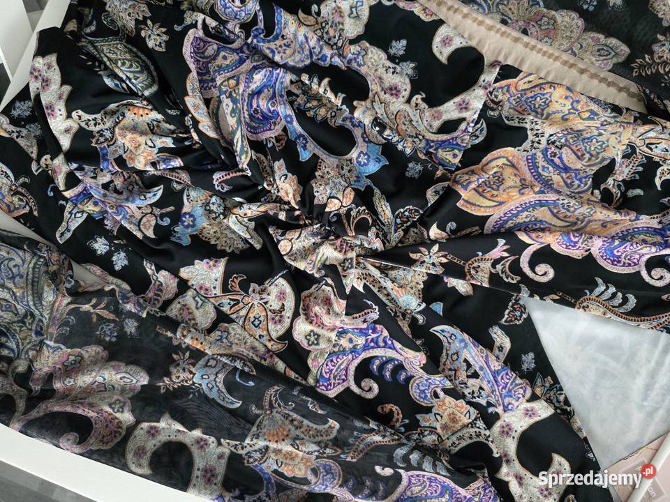 Sukienka kolorowy print Siateczkowe Rękawy Rybnik sprzedam