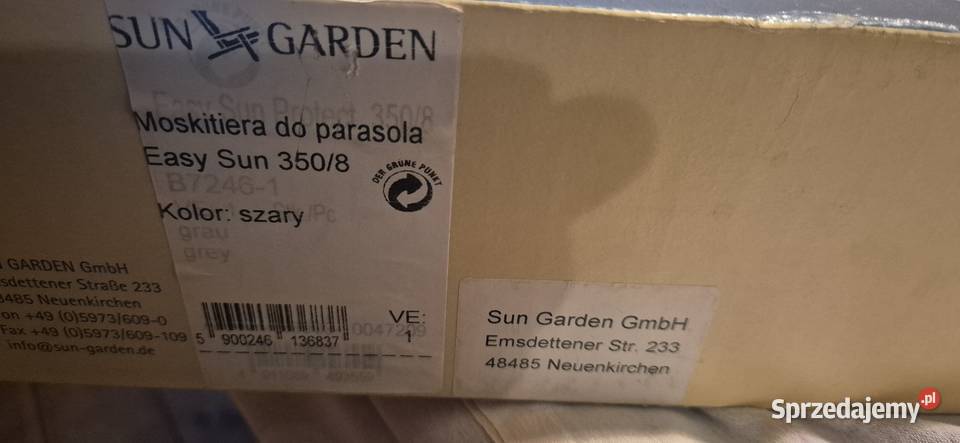 Moskitiera parasol sun garden easy sun Konin sprzedam