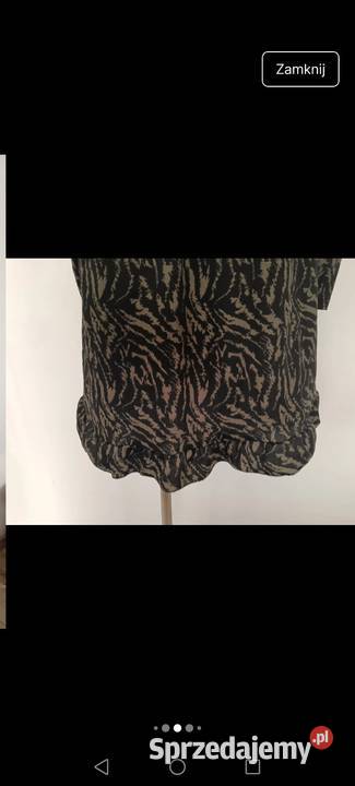 Sukienka z baskinką wzór paski zebry jesień Krosno