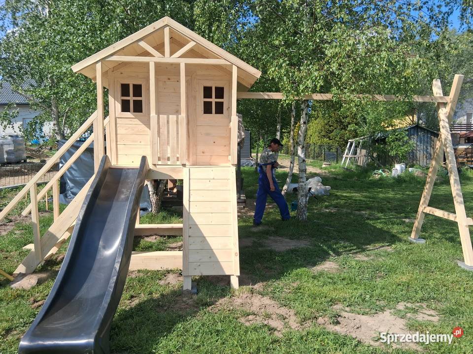 Domek drewniany plac zabaw dzieci Rzeszów