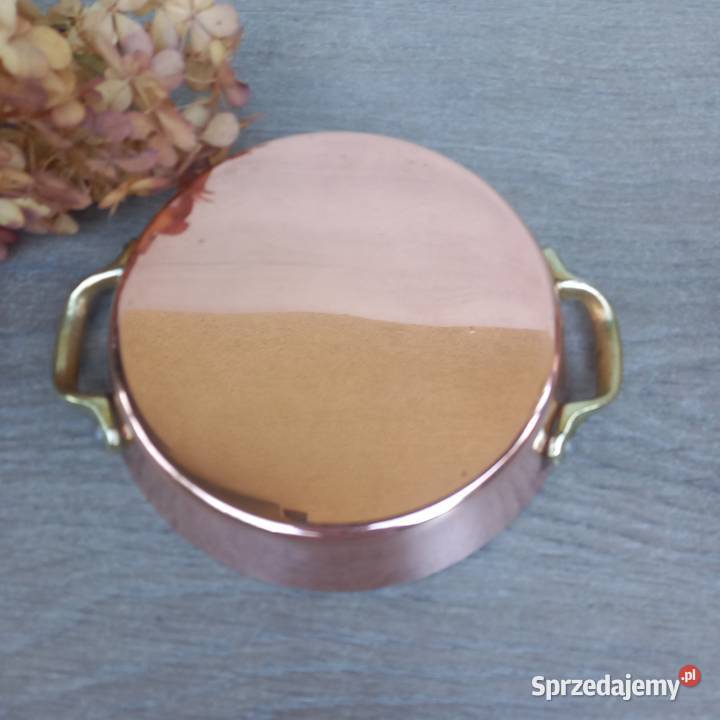 Miedziana patelnia do serwowania średnica 15 Patelnie i woki Warszawa sprzedam