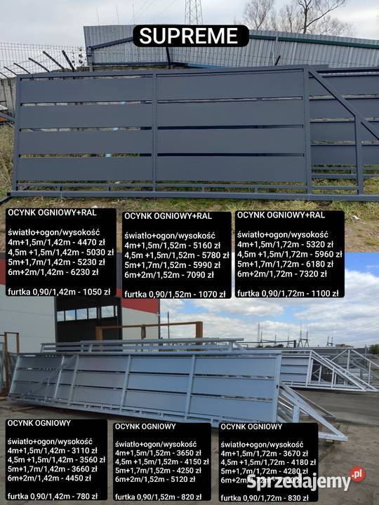Brama przesuwna rama stelaż 400x142 ocynk Kłodzko sprzedam